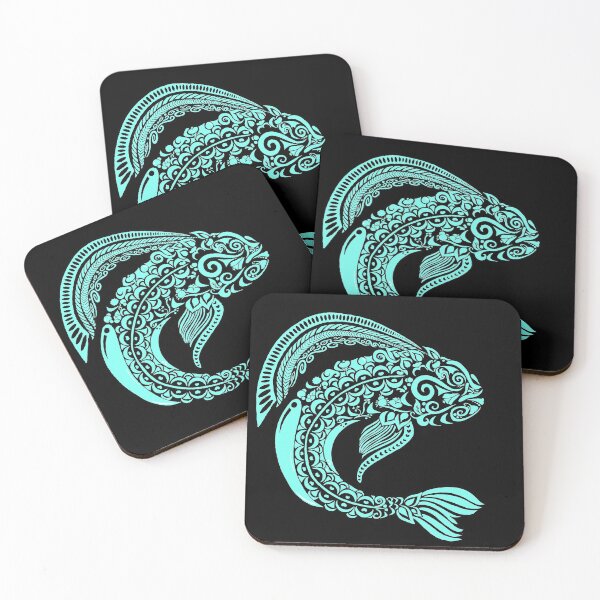 Item preview, cosmic mandala fish with tribal patterns designed and sold by MossAbbys.