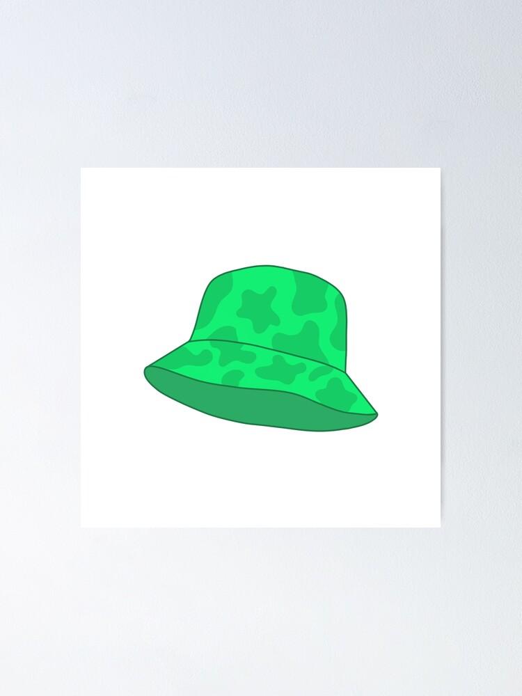 green cow print bucket hat
