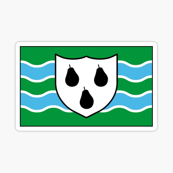 Worcestershire Flag Gifts, Masks, Stickers and Products Sticker