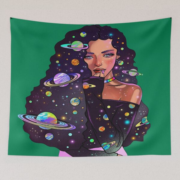 Item preview, Girl with planets illustration  designed and sold by Ibrahimm12.