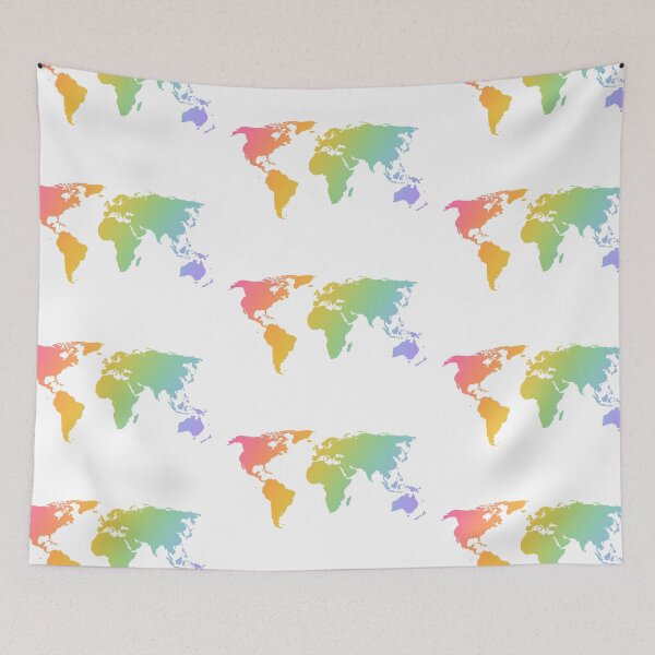 Item preview, Watercolor world map- rainbow designed and sold by dolphin1128.