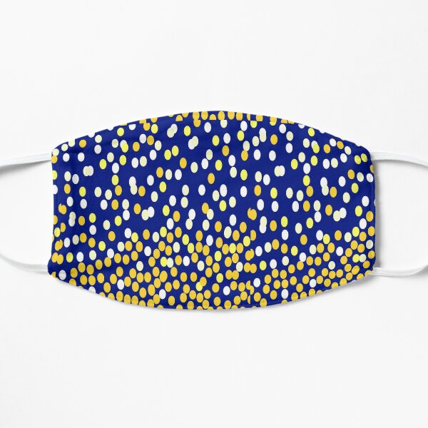 Starry night blue white yellow DOTS10  Flat Mask