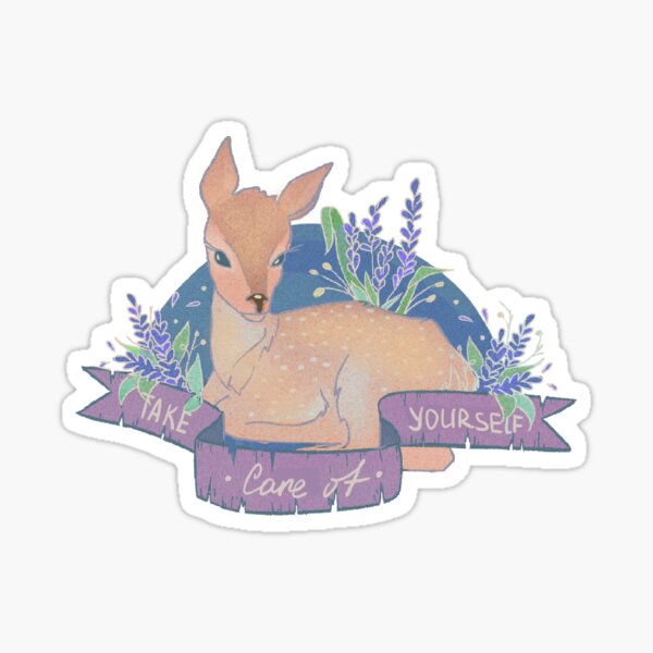 Floral Deer Sticker