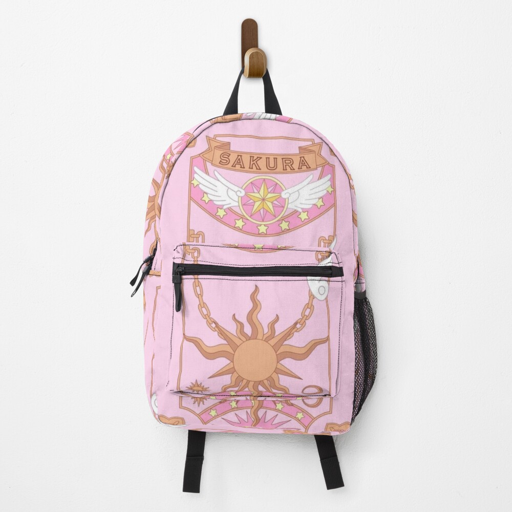 cardcaptor sakura mini backpack Sakura: Clear Card Motif Pattern Black clear card Naruto Sakura Cosplay Mini Backpack