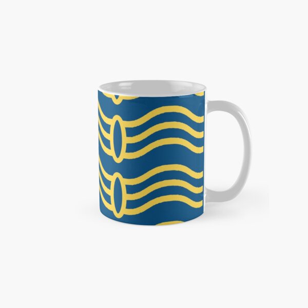 Wavelength blue and yellow pattern Classic Mug