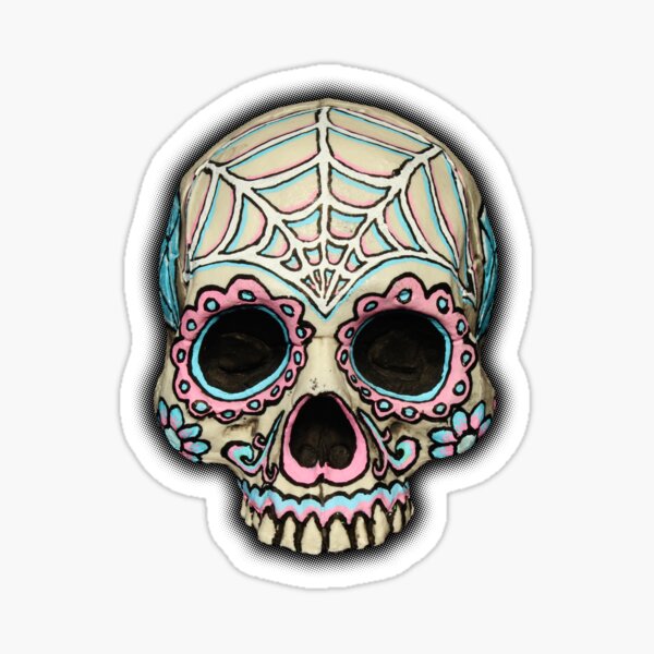 Sugar skull pink full Pegatina