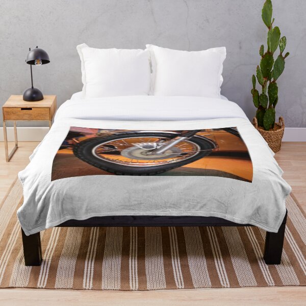classic motorcycle wheel with spokes .. beautiful design Throw Blanket