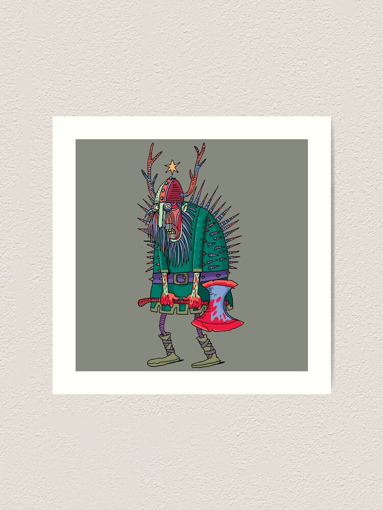 Alternate view of crazy viking Art Print