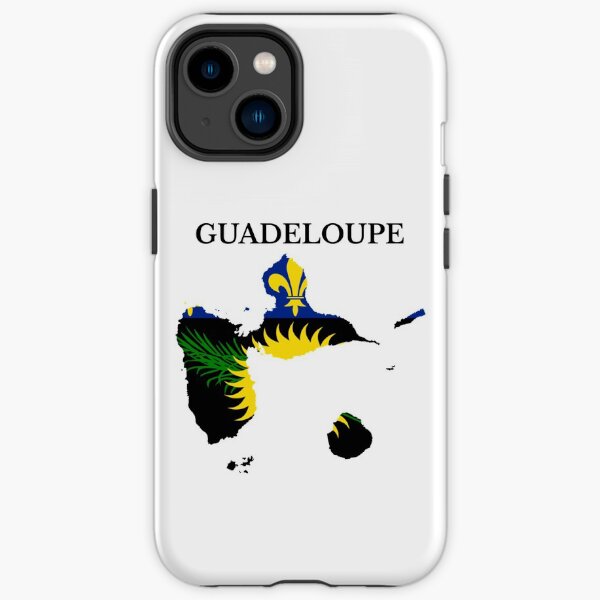 Drapeau de la carte de la Guadeloupe, France, région française Coque antichoc iPhone