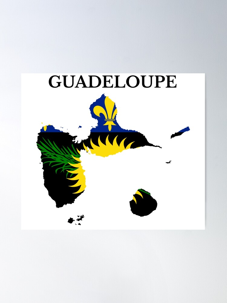 Guadeloupe Flag Map Sticker Sticker for Sale by Drawingvild