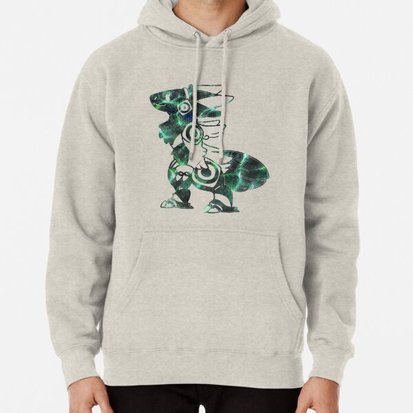Protogen aqua green tie dye style fur , fun furry Protolution Pullover Hoodie