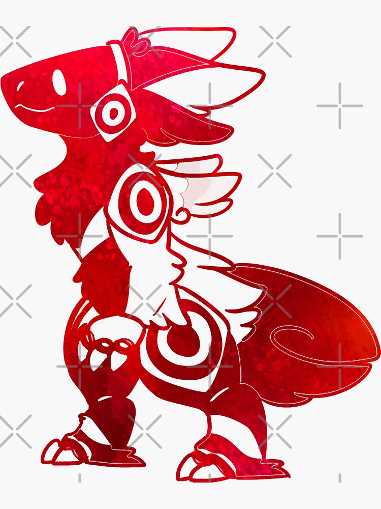 Protogen Fursuit Waving Cosmic Red stars Fursona Furry Sticker