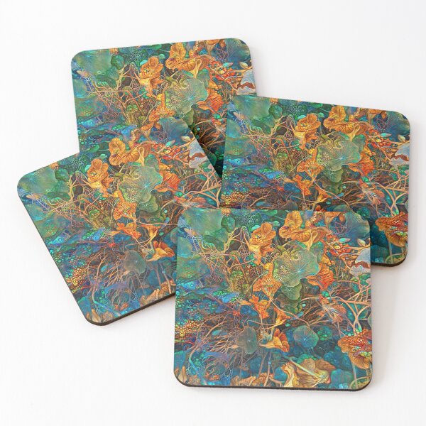 Item preview, Abstract digital painting of extraterrestrial flowers designed and sold by blackhalt.