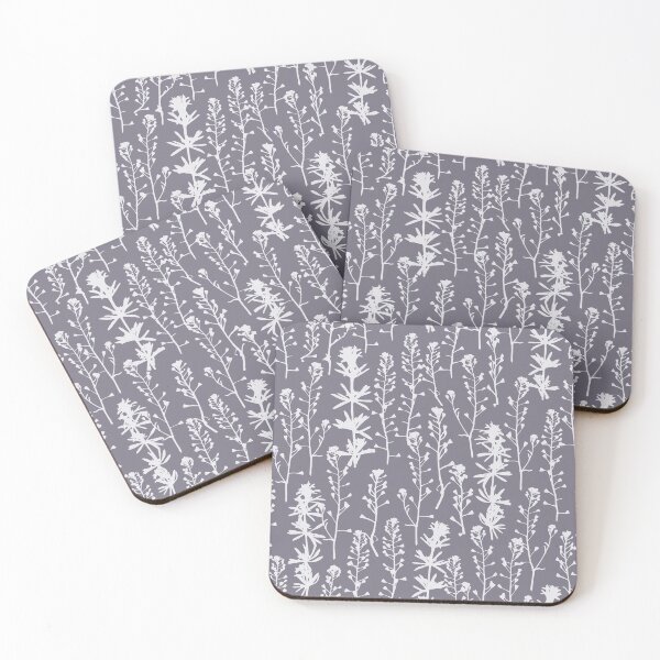 Item preview, White frost. Winter. Wild herbs seamless pattern. White herbal silhouette on gray lilac. Stay wild. Wild life designed and sold by Yulia Chepurova.