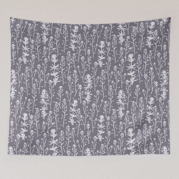 Item preview, White frost. Winter. Wild herbs seamless pattern. White herbal silhouette on gray lilac. Stay wild. Wild life designed and sold by Yulia Chepurova.