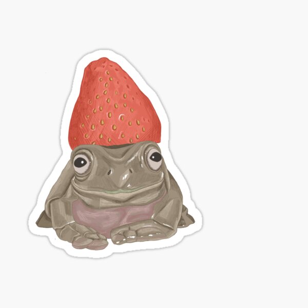 Strawberry Frog Stickers for Sale, Free US Shipping