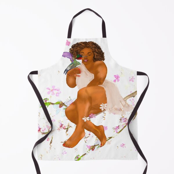 Item preview, Curvy lady Mother Nature s bounty - Curvy body positive plus size woman with Humming bird and the First cherry blossoms of spring delicate white and pink flowers Flora and fauna foliage designed and sold by Artonmytee.