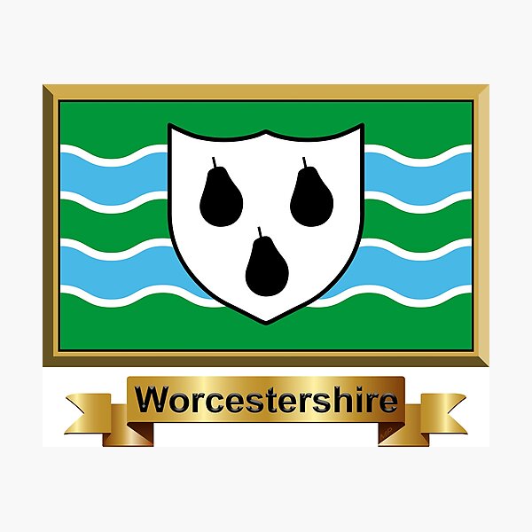 Worcestershire Flag Gifts, Masks, Stickers and Products (N) Photographic Print