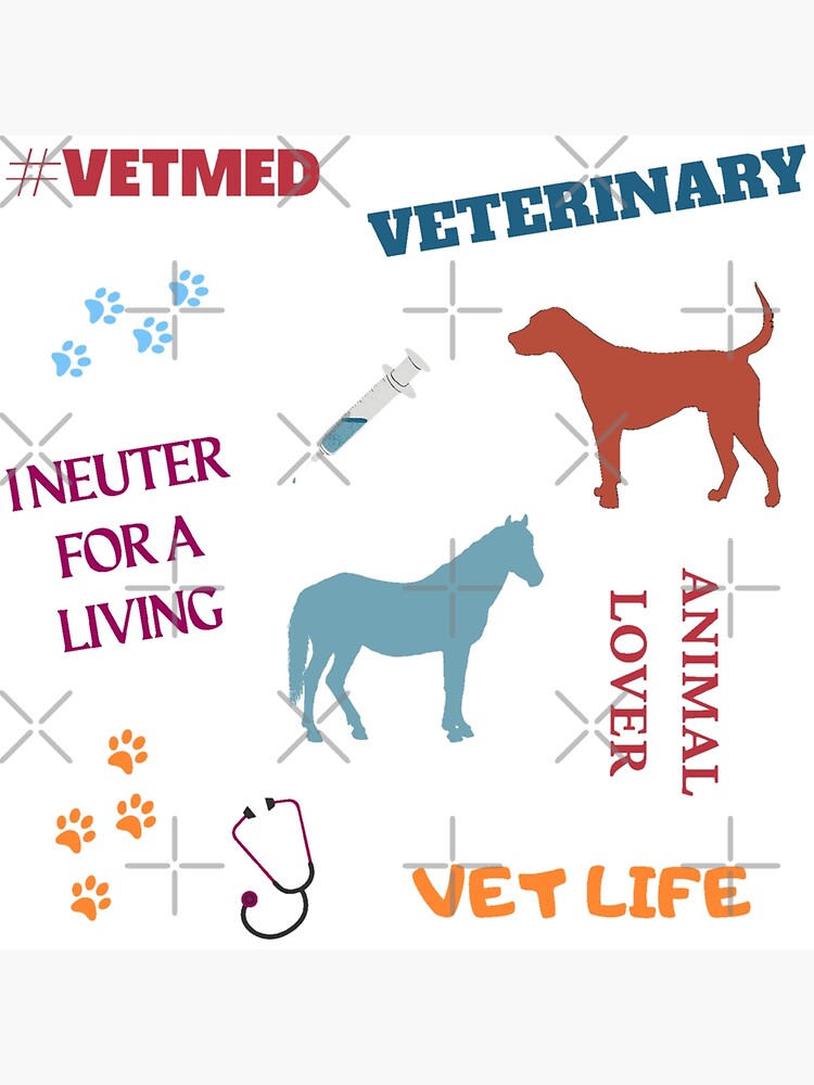 "Vet med pattern design Veterinary sticker pack" Poster by PetLife