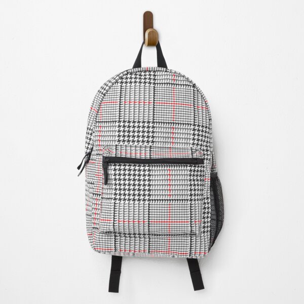 Item preview, Gray Glen Plaid with Red Stripe. Prince of Wales Check designed and sold by Artefficient.