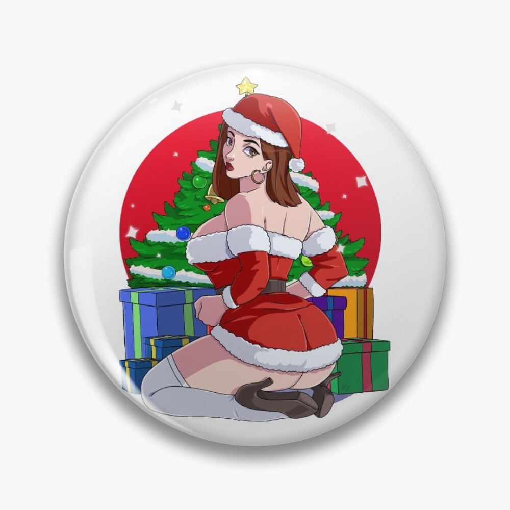 Mrs. Claus Sexy Christmas Anime Girl Pin for Sale by Nosek1ng | Redbubble
