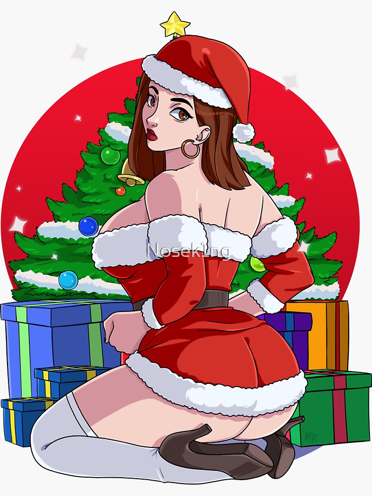 Mrs Claus Sexy Christmas Anime Girl Sticker By Nosek1ng Redbubble 8835