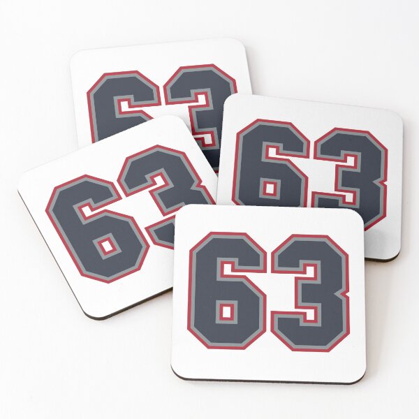 Item preview, 63 Navy Grey Red Sports Number Sixty-Three designed and sold by HelloFromAja.