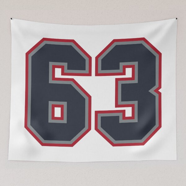 Item preview, 63 Navy Grey Red Sports Number Sixty-Three designed and sold by HelloFromAja.