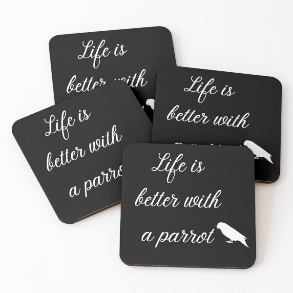 Item preview, life is better with a parrot quote white designed and sold by L'Atelier Oranjade.