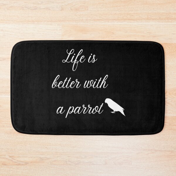 Item preview, life is better with a parrot quote white designed and sold by L'Atelier Oranjade.
