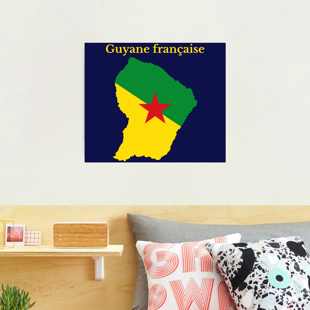 French Guiana (Guyane française), Flag Map, French Region, France |  Photographic Print