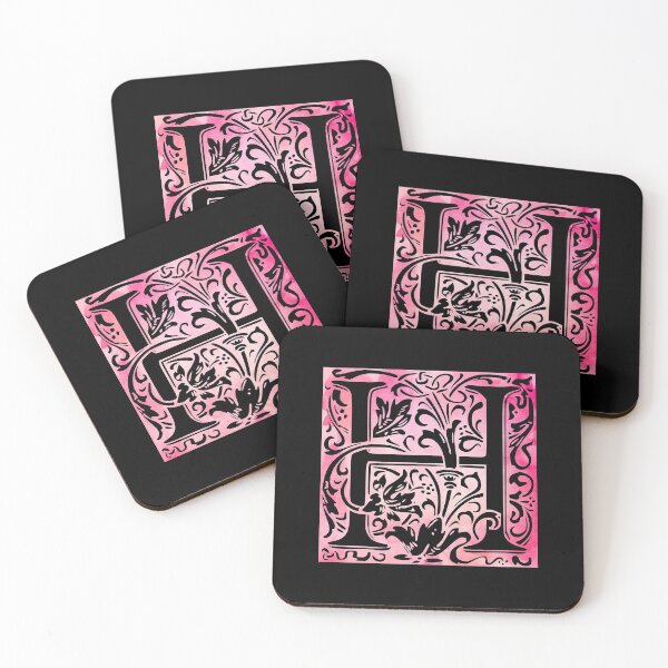 Item preview, The Letter H Pink Watercolor designed and sold by yacine12353.
