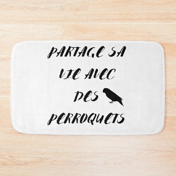Item preview, Partage sa vie avec des perroquets noir citation en francais designed and sold by L'Atelier Oranjade.