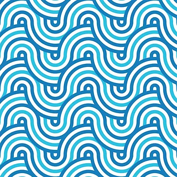 Artwork thumbnail, Horizontal Waves Pattern – Blue by RoguePatterns