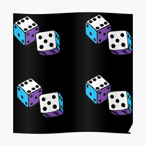 "Neon Dice Sticker Pack" Poster by Yekaior Redbubble