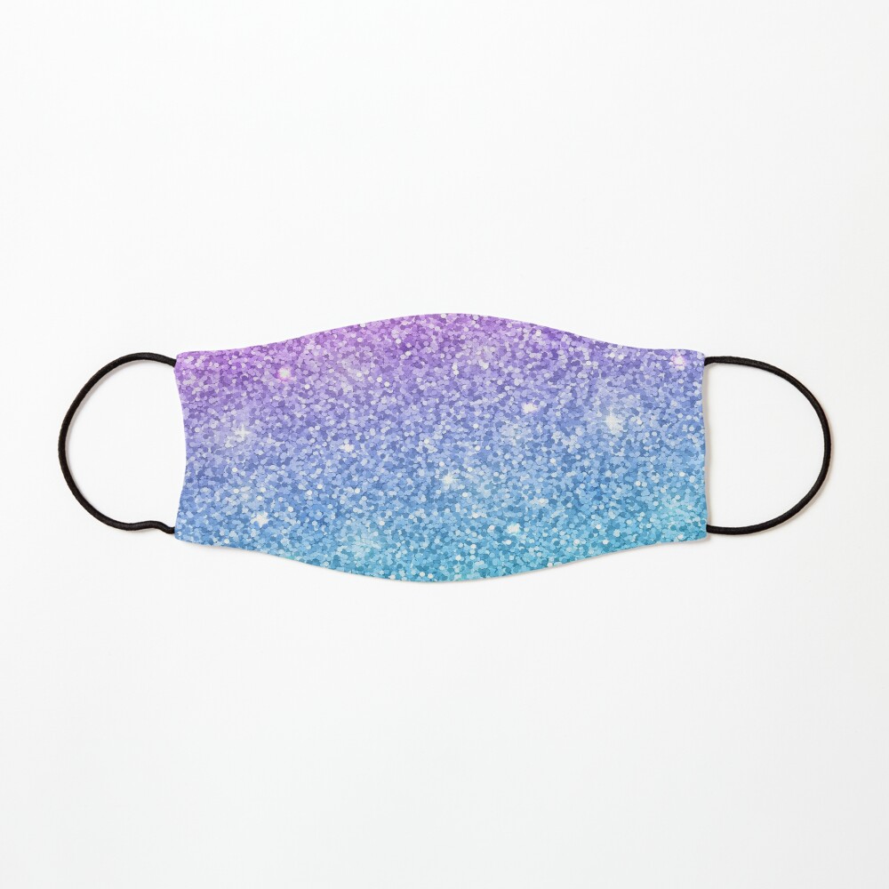 Purple Turquoise Blue Glitter Ombre  Mask