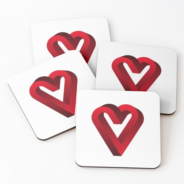 Item preview, Impossible red heart shape. 3D optical illusion. Endless love. designed and sold by TashaVector.