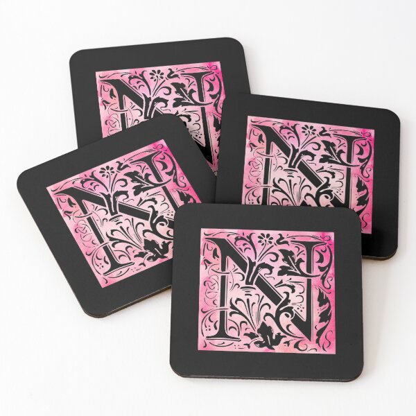Item preview, The Letter N Pink Watercolor designed and sold by yacine12353.
