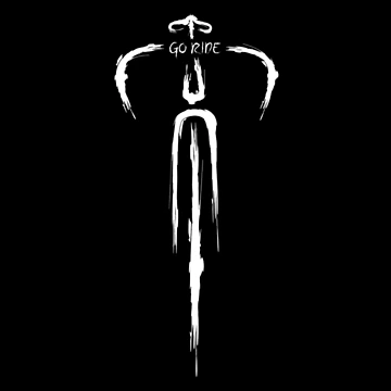 Artwork thumbnail, Go Ride Your Bicycle Ink Pen Style White by RabeDesigns
