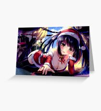 Christmas - Cute anime girl Greeting Card