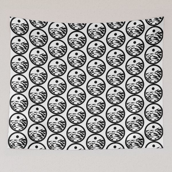 Item preview, Sea in Black and White, simple minimal geometric art in a circular frame. designed and sold by BDLVandFriends.