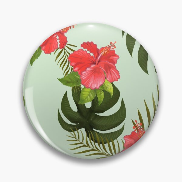 Item preview, Tropical Pink Hawaiian Flowers Jungle Leaf Print  designed and sold by newburyboutique.