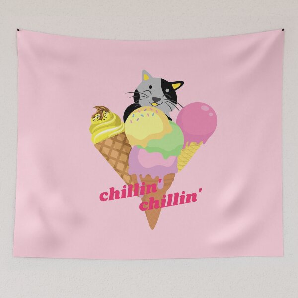 Artikelvorschau, Eiscreme Chillin' Chillin' mit Katze entworfen und verkauft von leBoosh-Designs.
