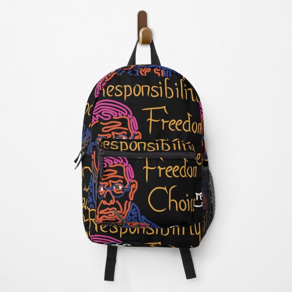 Item preview, STYLIZED LINE ART SARTRE - RESPONSIBILITY FREEDOM CHOICE - neon designed and sold by Xotico Design.