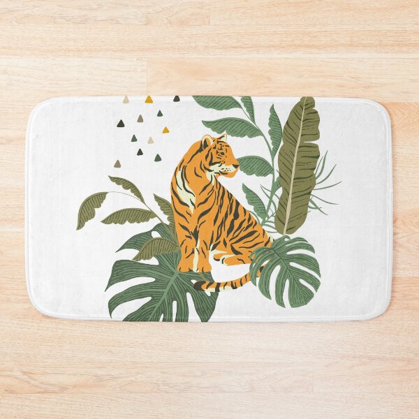 Item preview, Modern Savage Tiger with Monstera leaves Art designed and sold by TriadArtDesign.
