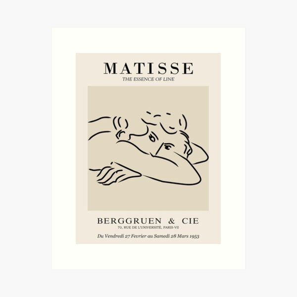 Henri Matisse - Line Drawing of Woman - Essense of Line Art Print