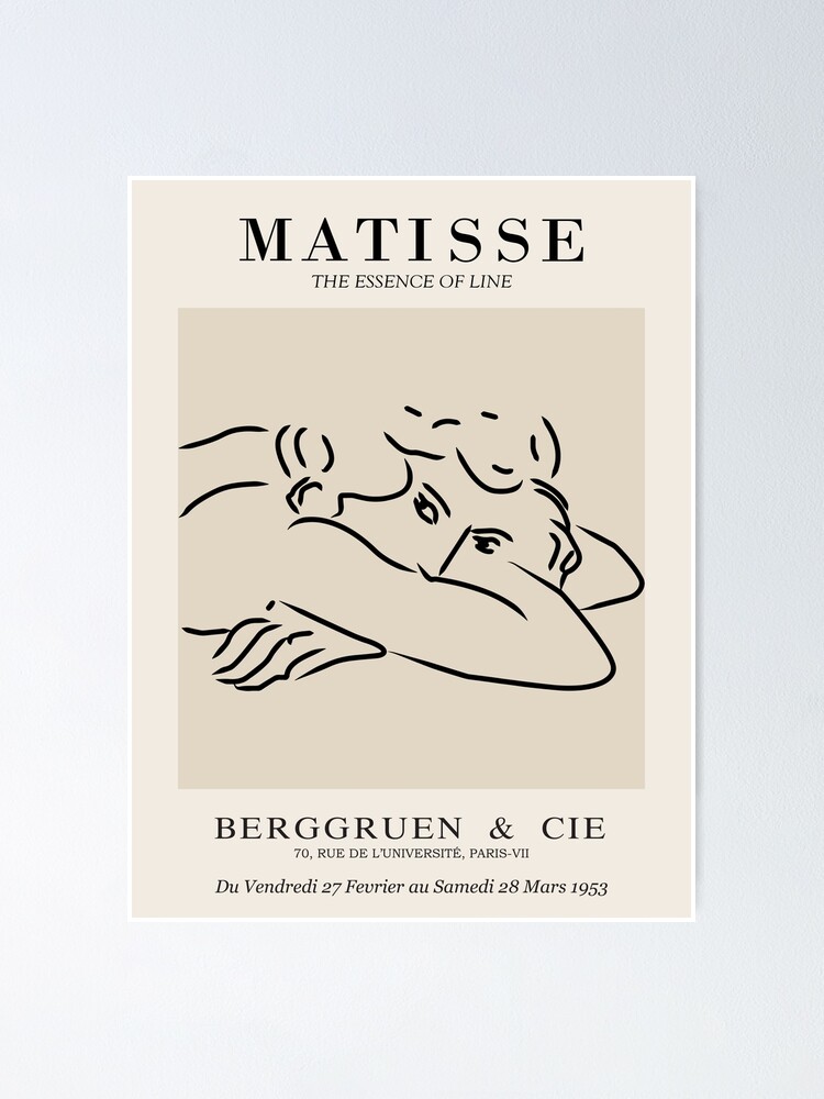 Thumbnail 1 of 3, Poster, Henri Matisse - Line Drawing of Woman - Essense of Line designed and sold by artswag.