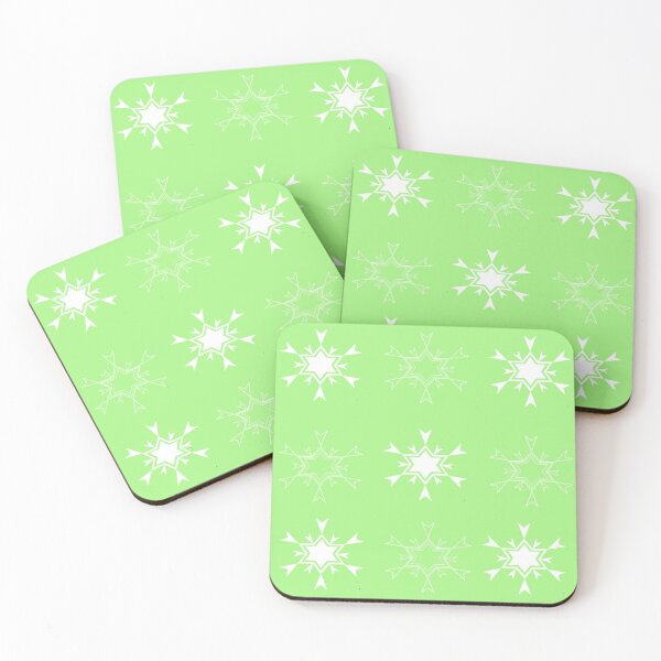 Item preview, white snowflake green background designed and sold by miaterinka.