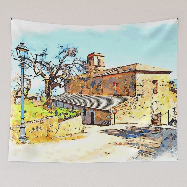Item preview, Lamppost, olive tree and church of Laureana Cilento designed and sold by Giuseppe Cocco.