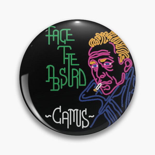 Item preview, STYLIZED LINE ART CAMUS - FACE THE ABSURD - neon designed and sold by Xotico Design.
